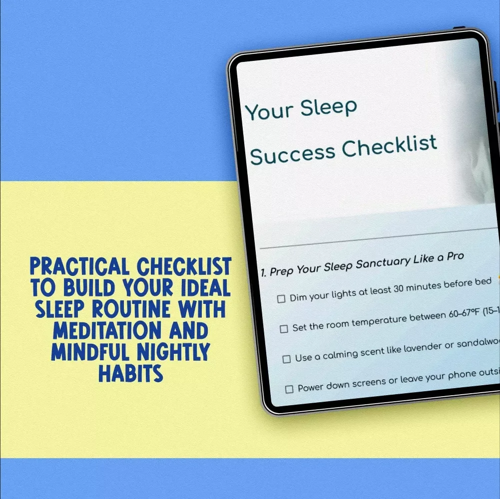 Sleep Success Checklist | Meditation to Help Sleep | Bedtime Wind-Down Guide | Relaxation & Sleep Prep Digital Download