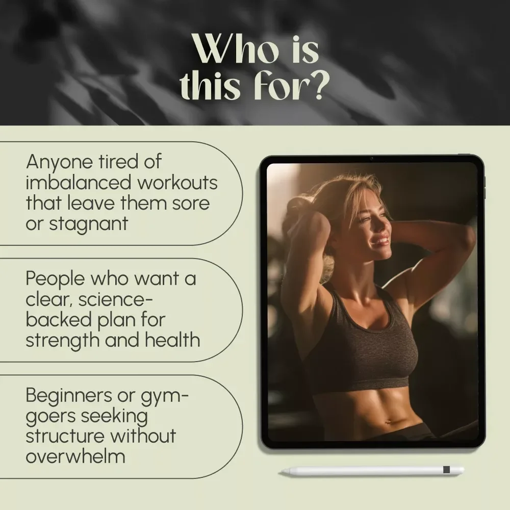 The Balanced Workout Blueprint: Your Guide to Building Strength – Digital Download | Balanced Workout Routine Guide eBook
