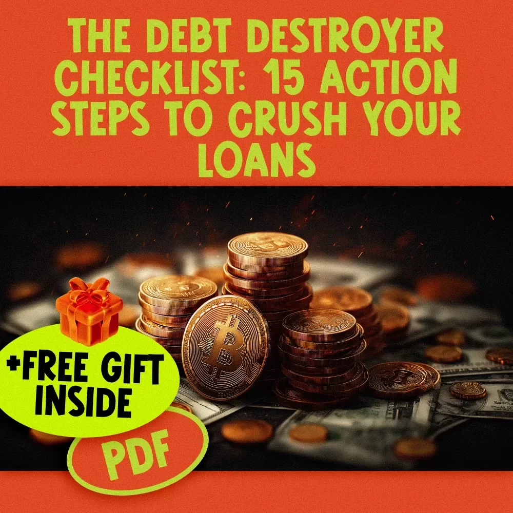 The Debt Destroyer Checklist: 15 Action Steps to Crush Your Loans | Pay Off Loans Fast | Printable Debt Payoff Tracker PDF