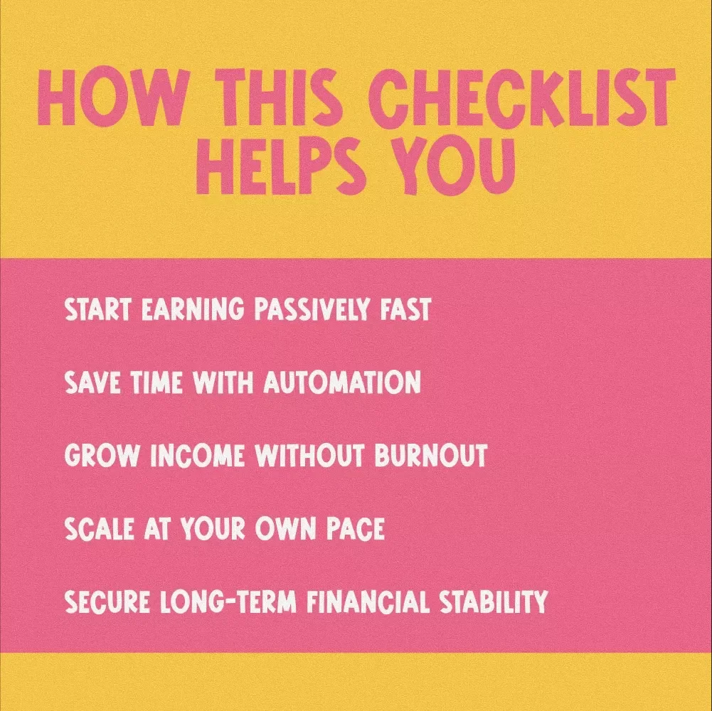 Automate Your Income Checklist - Digital Download for Automating Income Streams - Passive Money Guide - Financial Freedom Planner