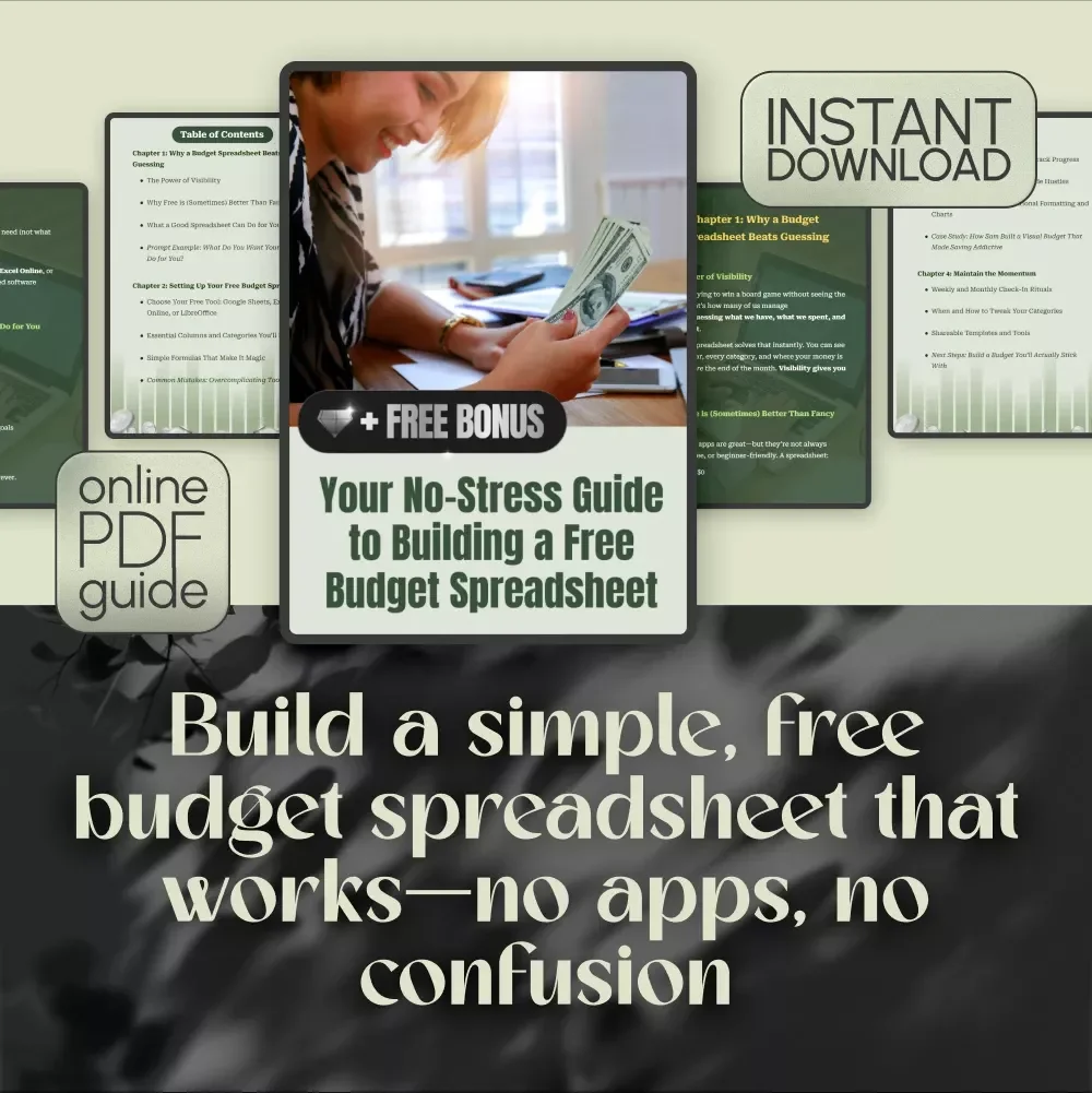 Your No-Stress Guide to Building a Free Budget Spreadsheet | How to Create a Budget Spreadsheet Free | Budget Planner Guide Digital Download