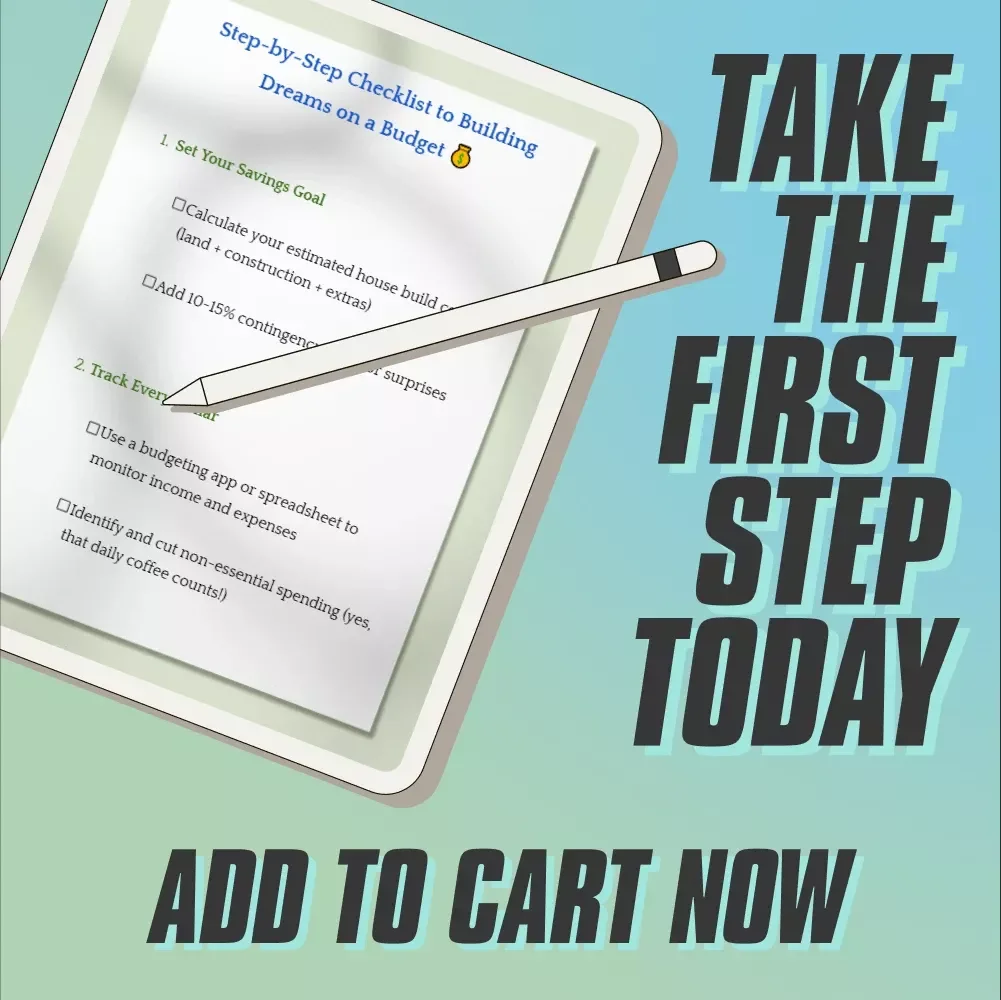 Step-by-Step Checklist to Building Dreams on a Budget | Digital Guide to How to Save Money to Build a House | Home Build Savings Planner PDF
