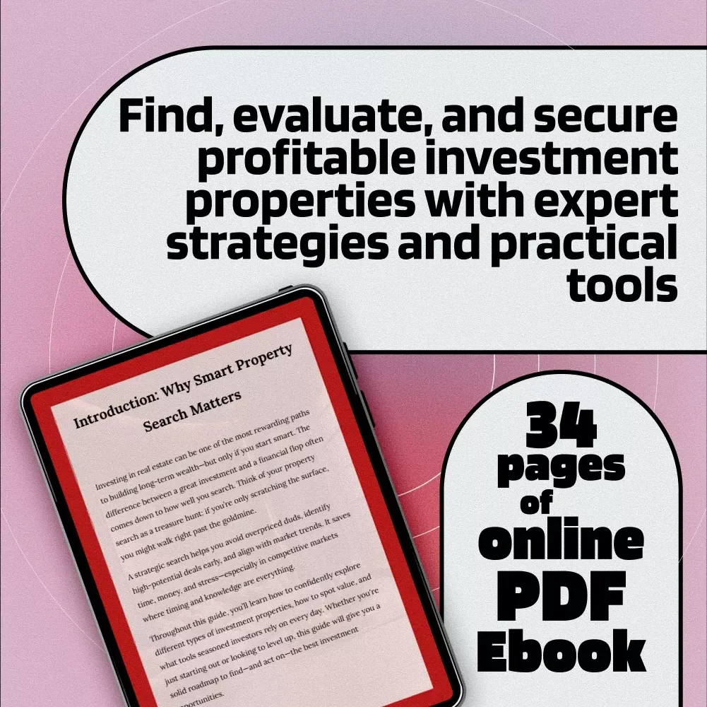 How to Search for Investment Properties Like a Pro | eBook Guide for Real Estate Beginners | Digital Download Checklist for Finding Rental and Investment Properties