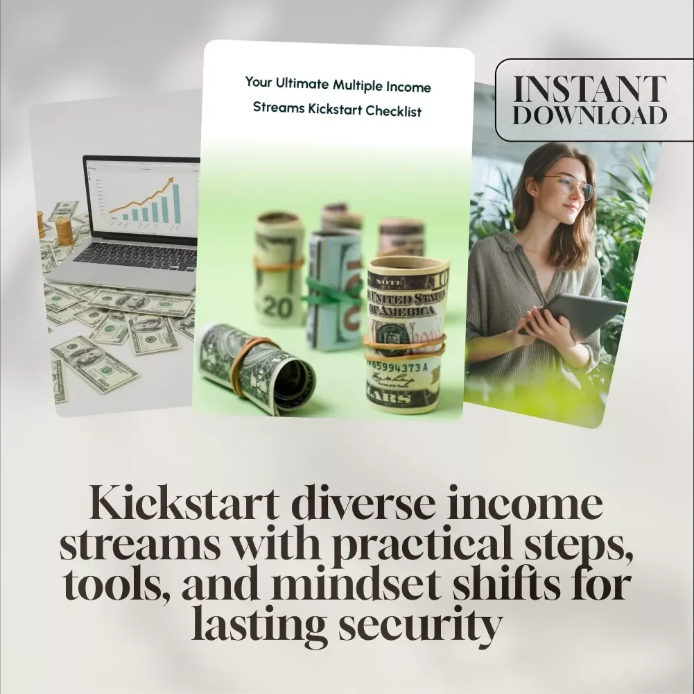 Your Ultimate Multiple Income Streams Kickstart Checklist | Digital Download for Millennials | Passive Income Printable PDF