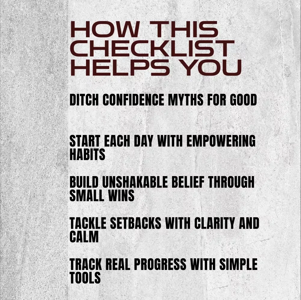 The Confident You Checklist: 12 Quick Wins for Unshakable Self-Belief | How to Help Build Confidence | Instant Digital Download