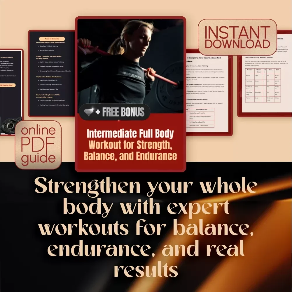 Intermediate Full Body Workout for Strength, Balance, and Endurance – Digital Guide | Full Body Fitness Plan | Strength & Endurance Training PDF