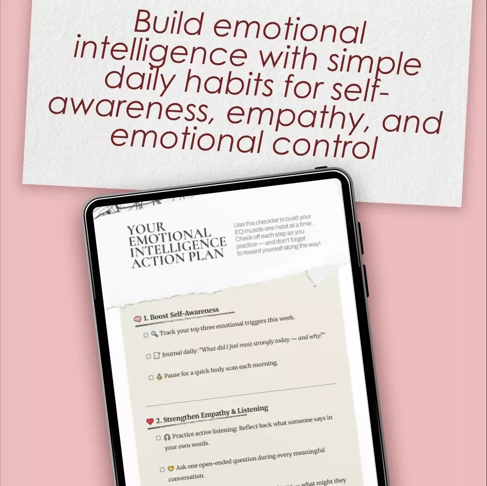 Your Emotional Intelligence Action Plan Checklist | Digital Download to Build EQ Skills, Self-Awareness & Empathy