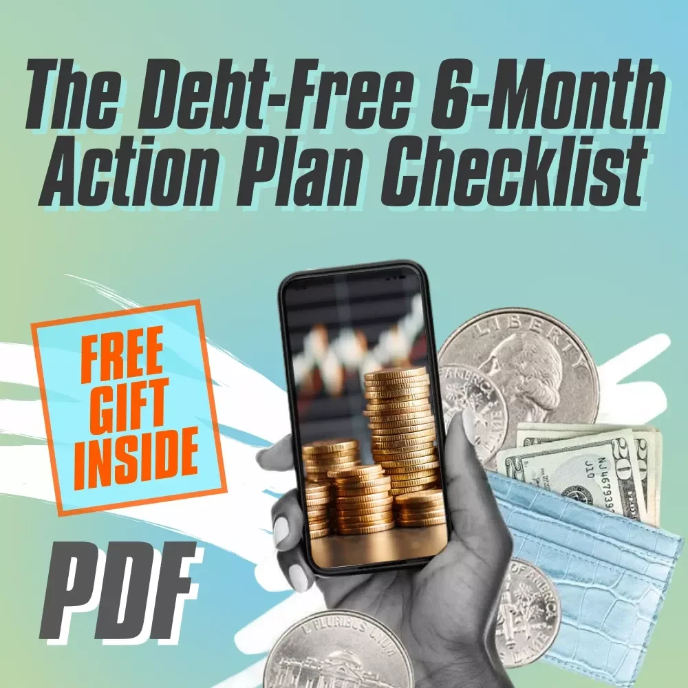 The Debt-Free 6-Month Action Plan Checklist | How to Pay Off $5000 in Debt in 6 Months | Printable Debt Tracker & Budget Plan PDF