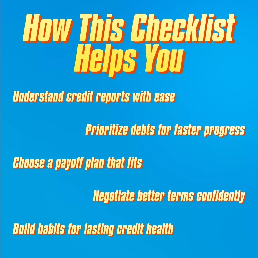 The Credit Clean-Up Checklist | Debt Payoff Planner | How to Pay Off Debt on Credit Report | Credit Report Repair Digital Download