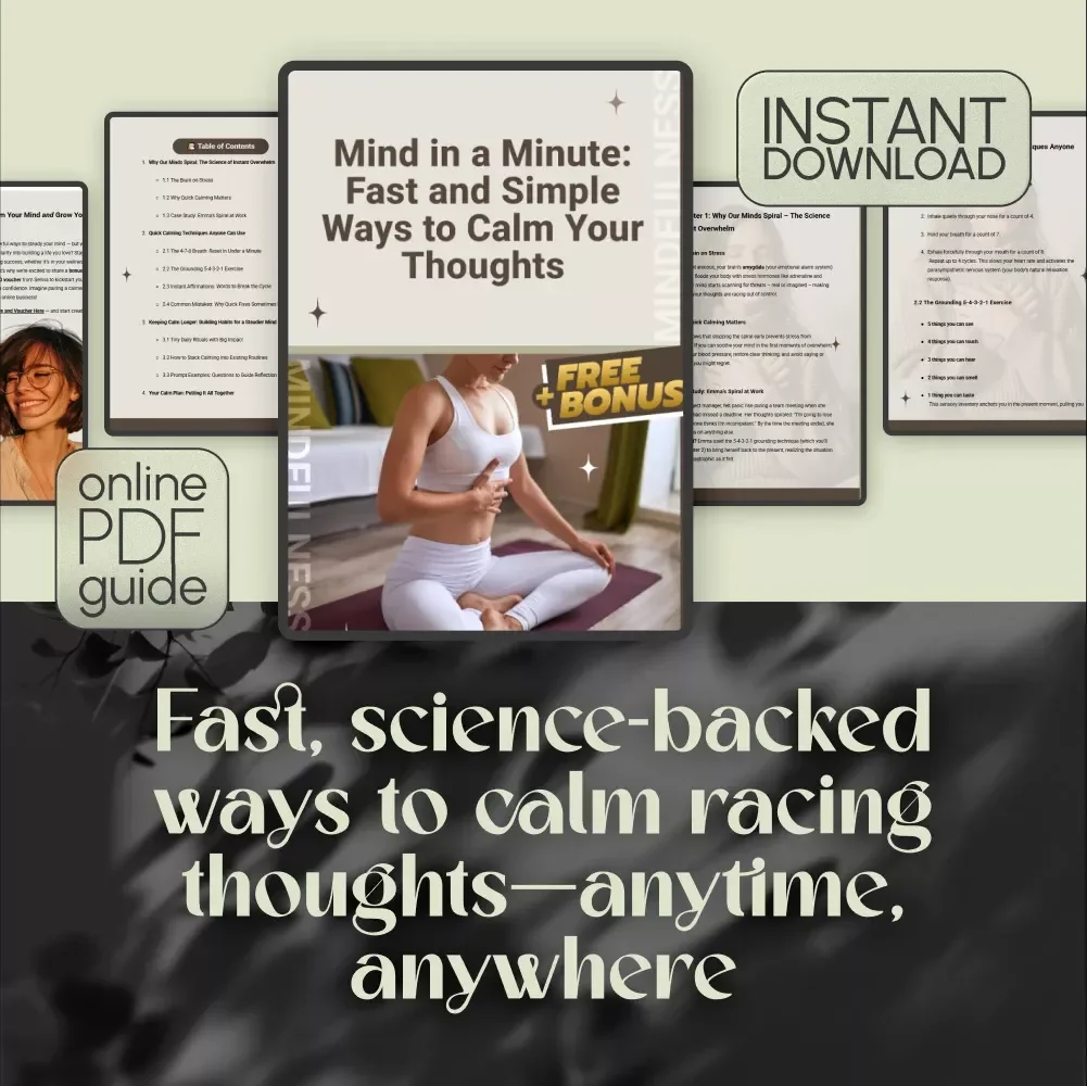 Mind in a Minute: Fast and Simple Ways to Calm Your Thoughts | Digital Guide on How to Calm Your Mind Instantly | Mental Health eBook, Instant Calm Checklist