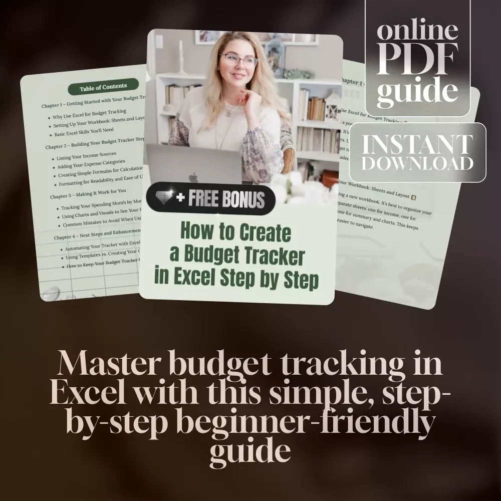 How to Create a Budget Tracker in Excel Step by Step | Excel Budgeting Guide | Digital Download Checklist & eBook