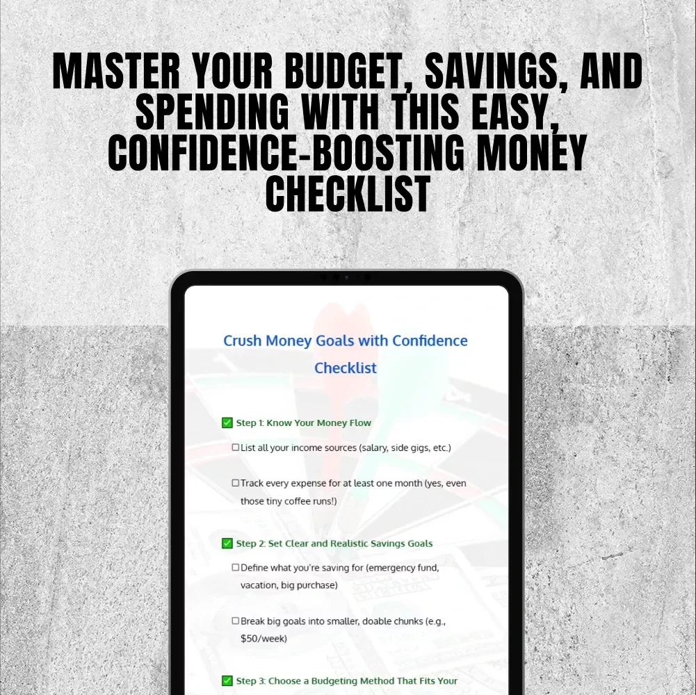 Crush Money Goals with Confidence Checklist | Budget & Savings PDF | You Need a Budget Planning Tool