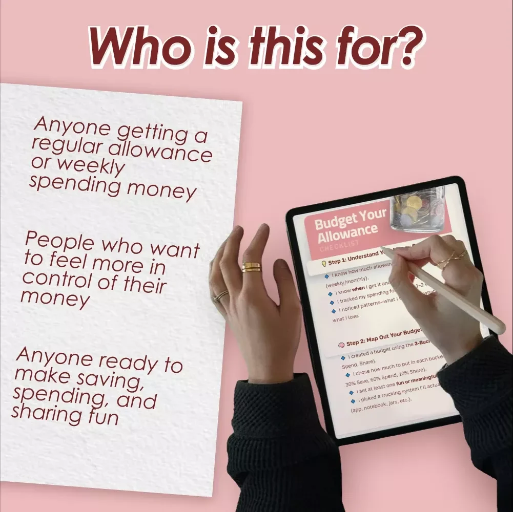 Budget Your Allowance Checklist | Digital Download for Kids & Teens | Learn How Do You Budget Your Allowance | Printable Money Management Tool