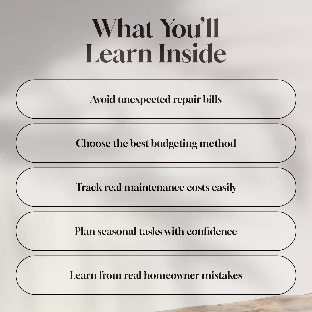 How Much to Budget for House Maintenance and Avoid Regrets | Home Maintenance Budget Guide | Digital Download