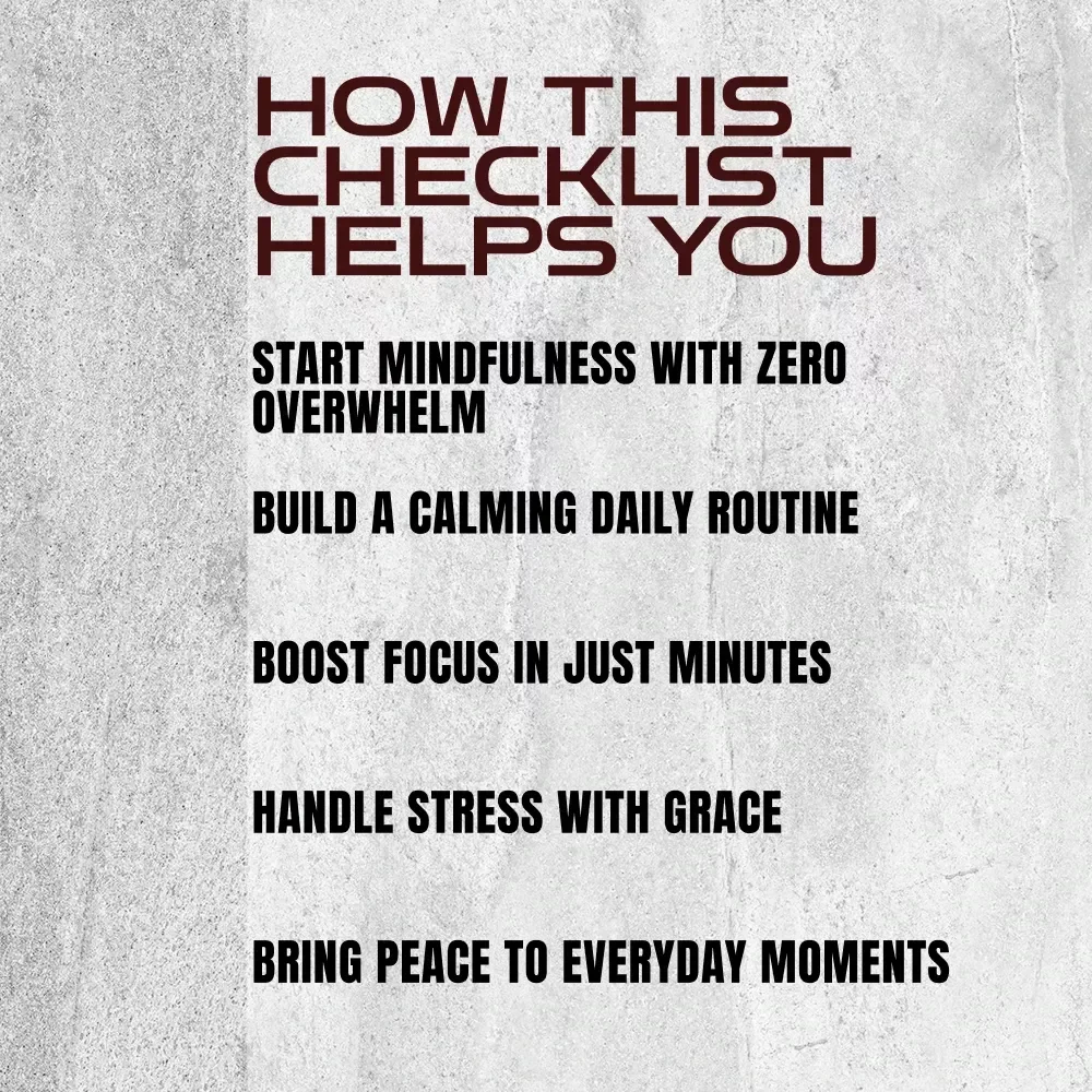 The Mindful Moments Checklist: Your Step-by-Step Guide to Calm & Clarity | Digital Download for How to Practise Mindfulness Meditation, Daily Calm & Focus