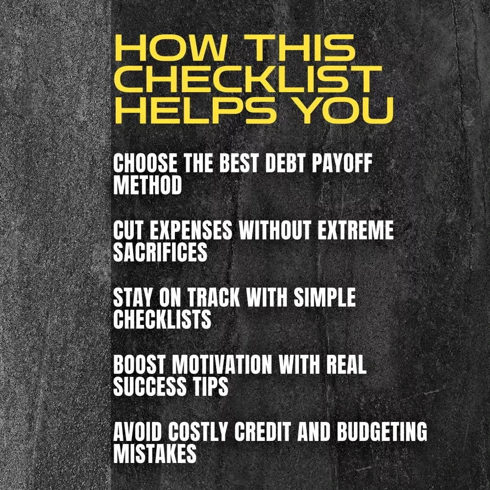 The Ultimate Debt-Free Game Plan Checklist | Pay Off Credit Card Debt | Printable Financial Planner PDF