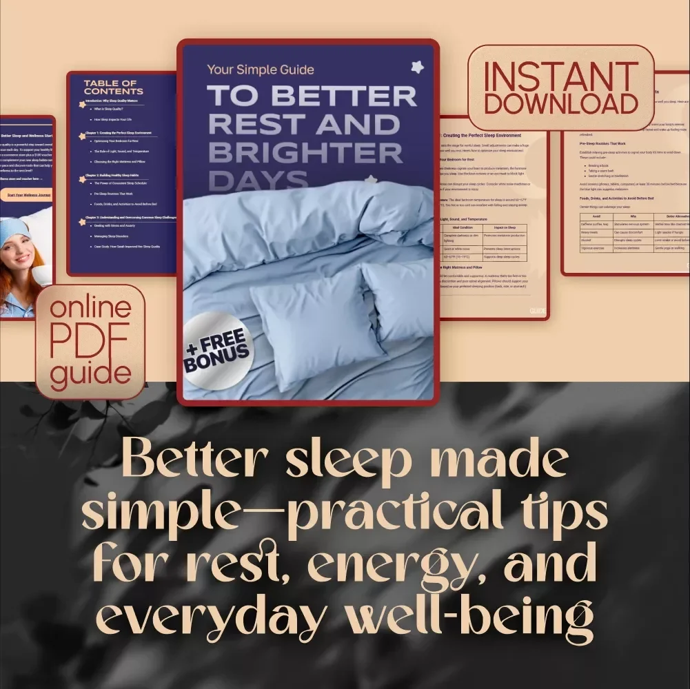 Your Simple Guide to Better Rest and Brighter Days | Improve Sleep Quality eBook | Digital Download Sleep Guide for Wellness