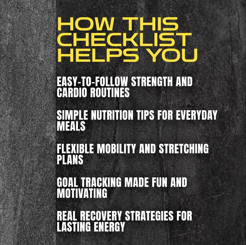 Your Go-To Checklist For Staying Strong After 50 | Printable Wellness Guide & Workout Routine for Men Over 50 | Fitness PDF for Men 50+