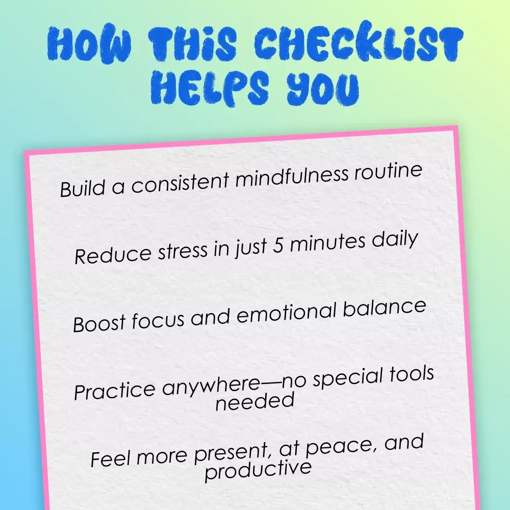 Your Mindfulness Action Plan: 8 Steps to Inner Calm & Outer Success | Mindfulness Checklist, Digital Download, Buddhism Inspired Guide