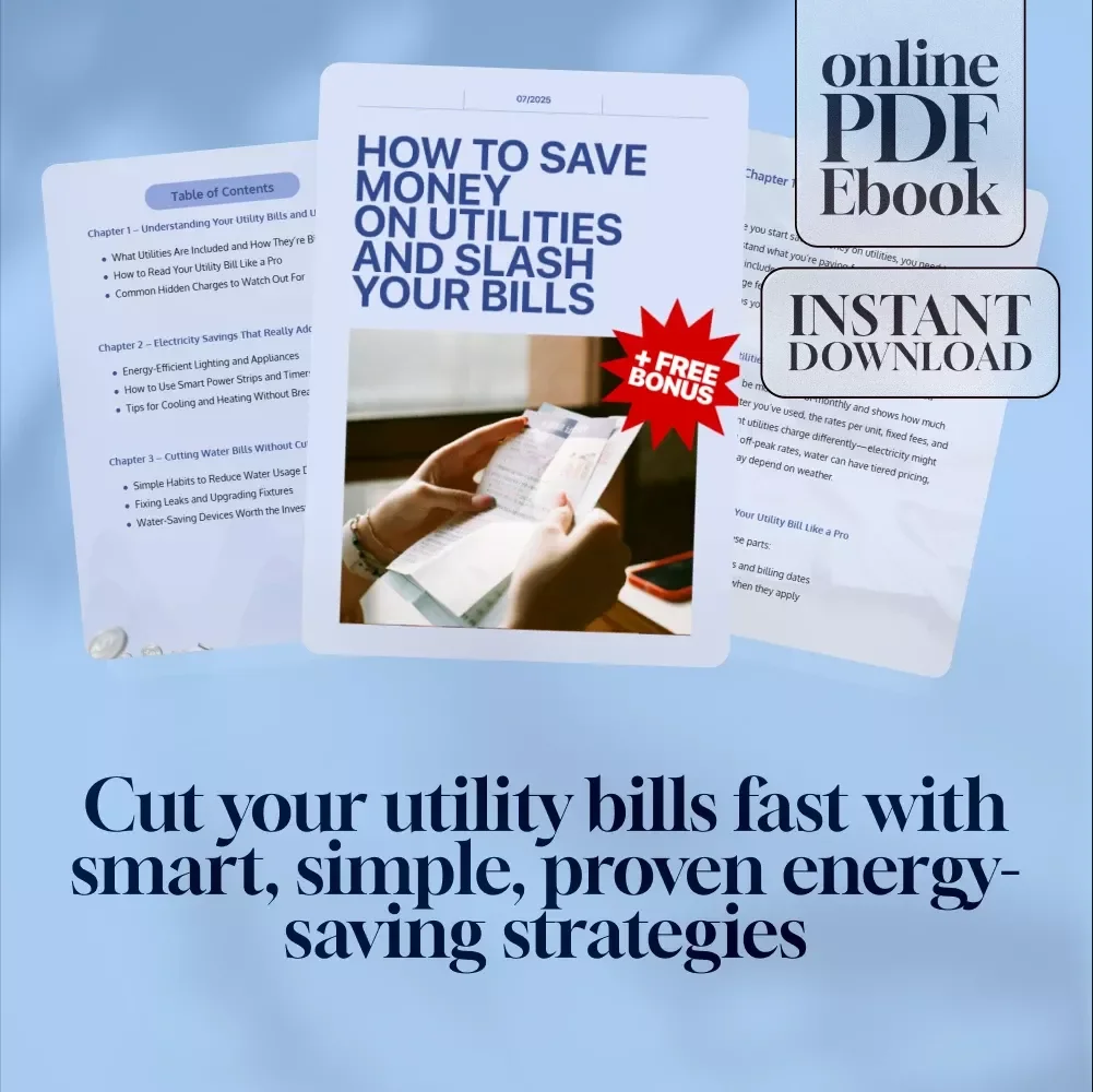How to Save Money on Utilities and Slash Your Bills | Save on Electricity, Water, Gas | Budget-Friendly eBook Guide