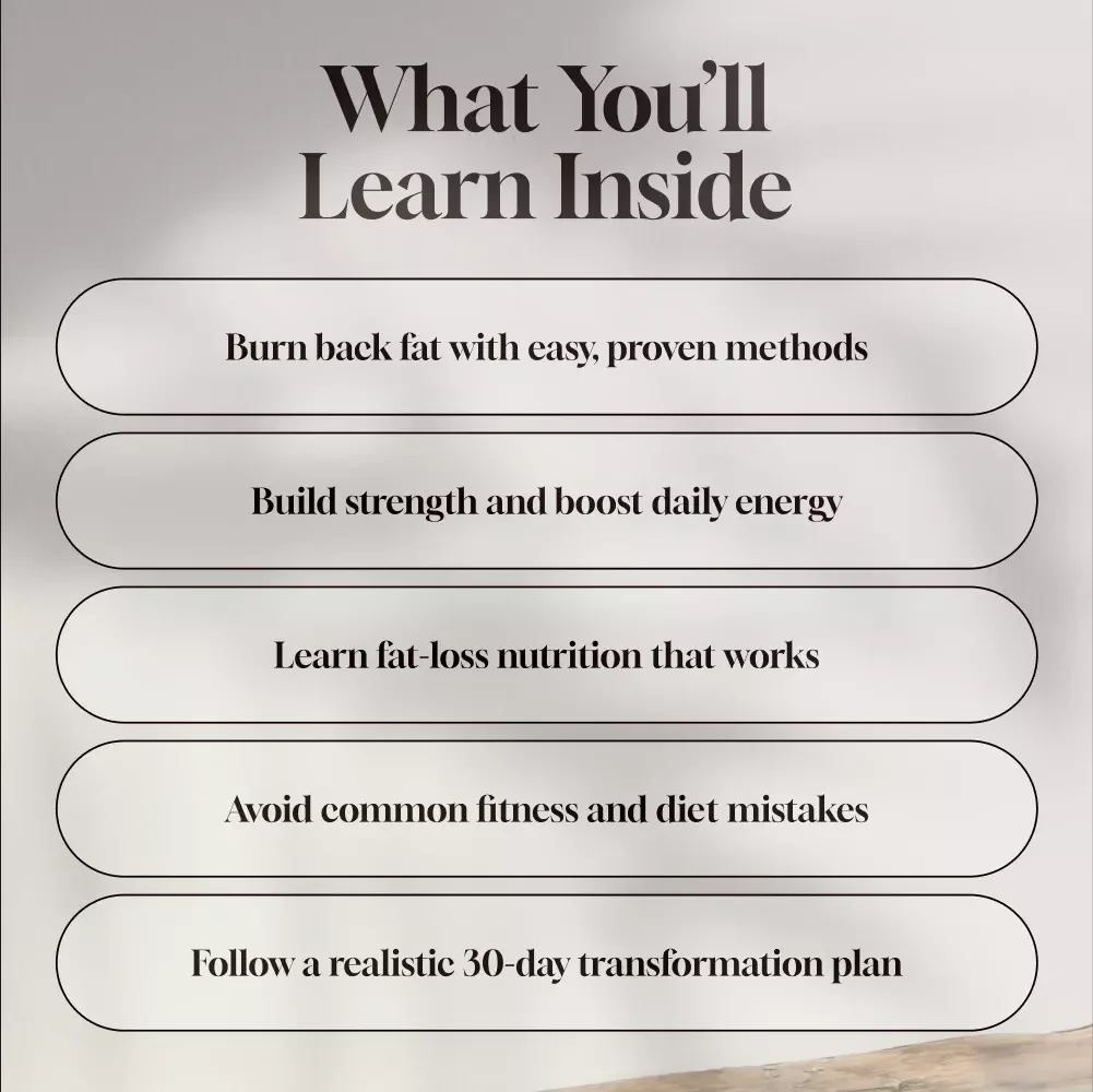 Easy Steps To Reduce Back Fat And Build Strength | How to Lose Back Fat Fast eBook | Digital Guide to Fat Loss, Strength & Nutrition