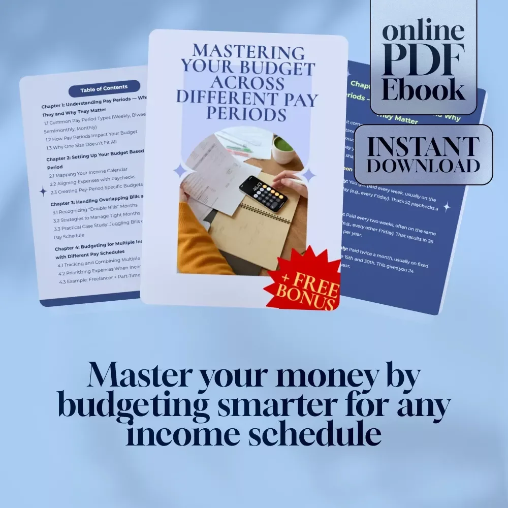Mastering Your Budget Across Different Pay Periods eBook | How to Budget with Different Pay Periods | Personal Finance Guide PDF