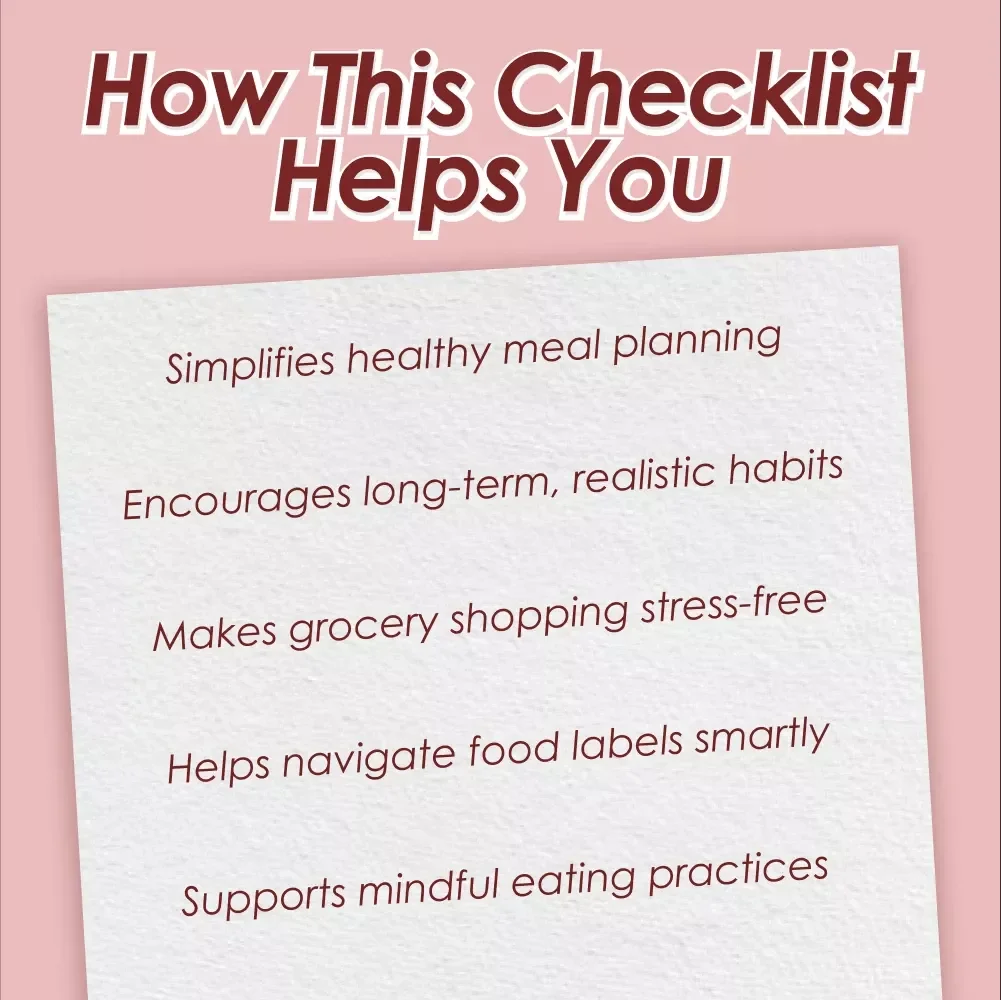 A Practical Checklist For Healthy Eating And Wellness – Digital Download | How to Start Eating Right, Meal Planning, Nutrition Guide, Wellness Checklist