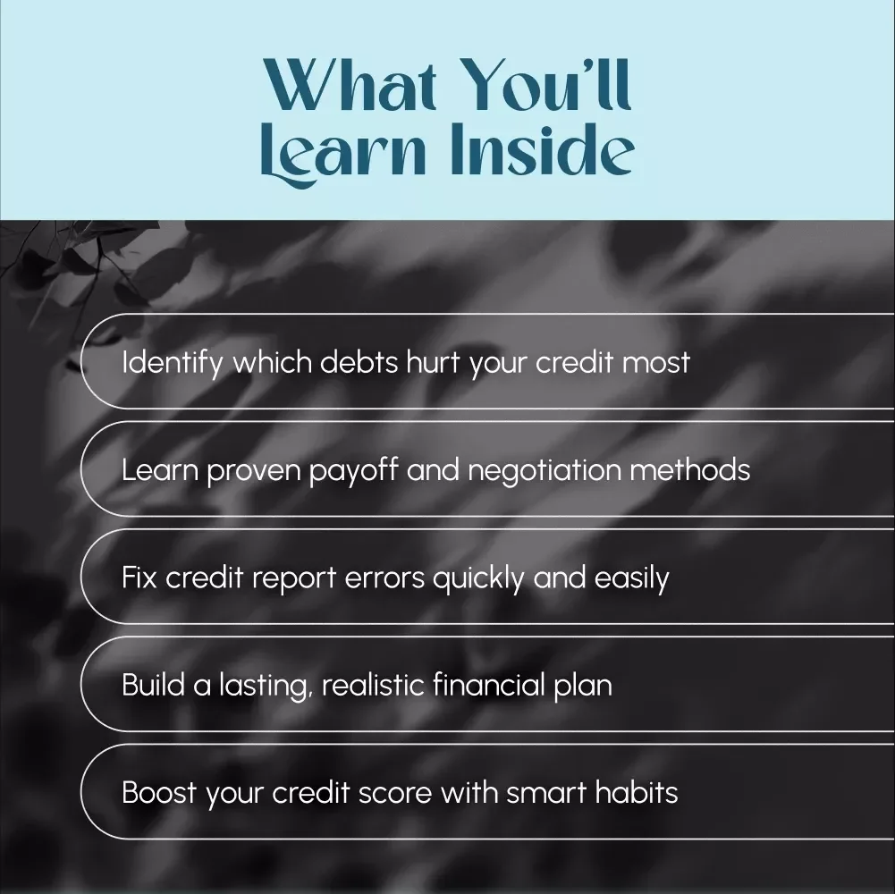 How to Pay Off Debt and Improve Your Credit Report Fast | Guide to Fixing Debt on Credit Report | Digital Download PDF