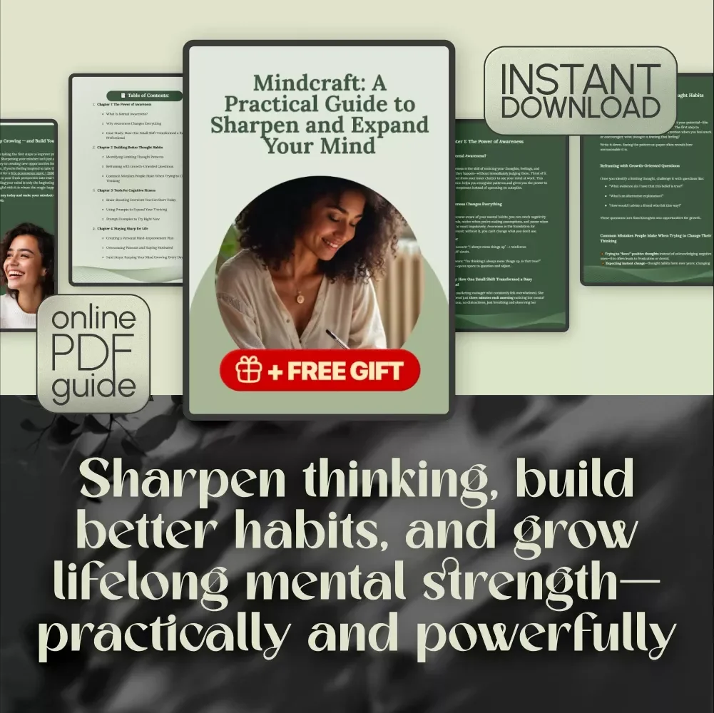 Mindcraft: A Practical Guide to Sharpen and Expand Your Mind | Digital Download for How to Improve Your Mind | Mental Awareness eBook | Self-Growth Guide