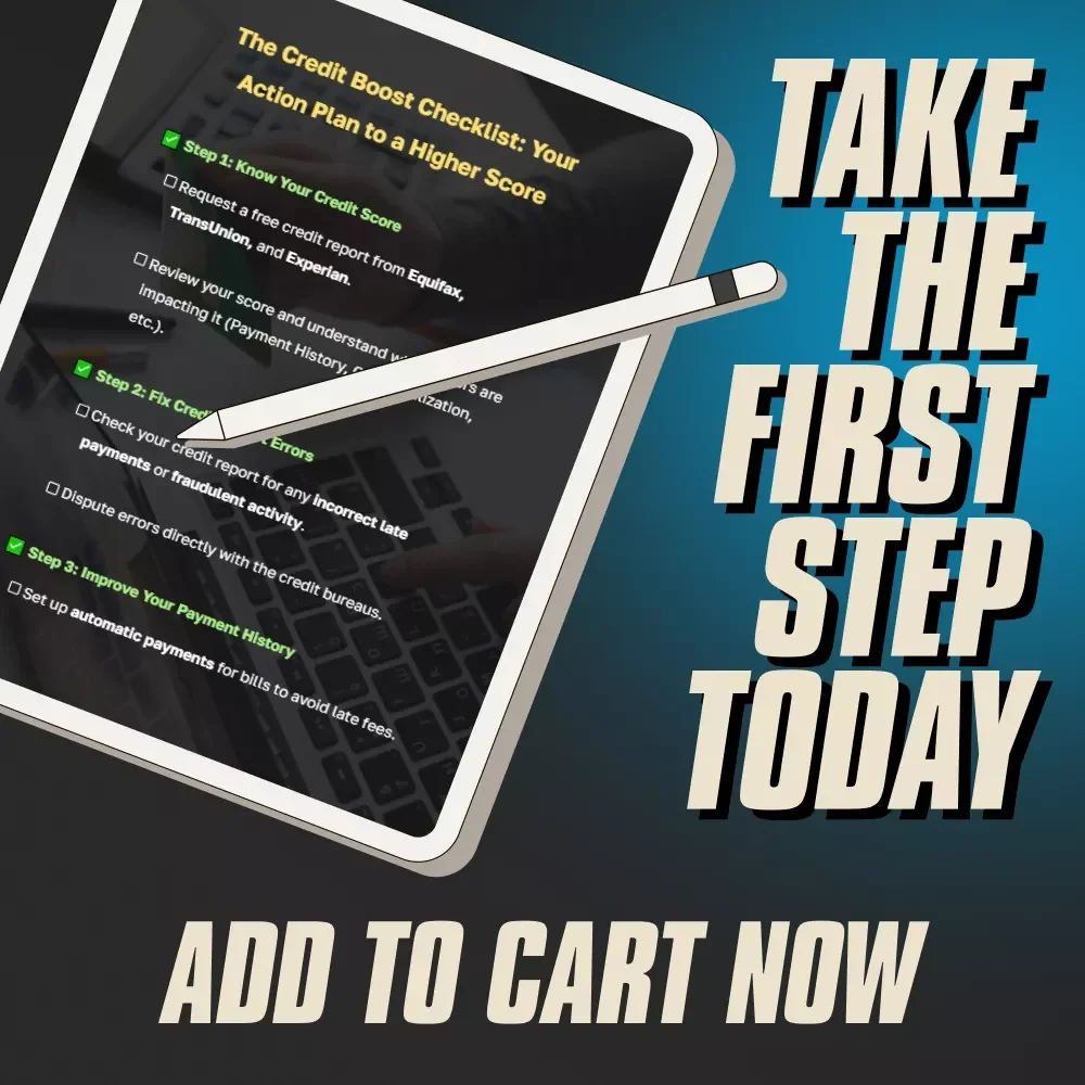 The Credit Boost Checklist: Your Action Plan to a Higher Score | How to Improve Credit Score Fast | Digital Download Checklist