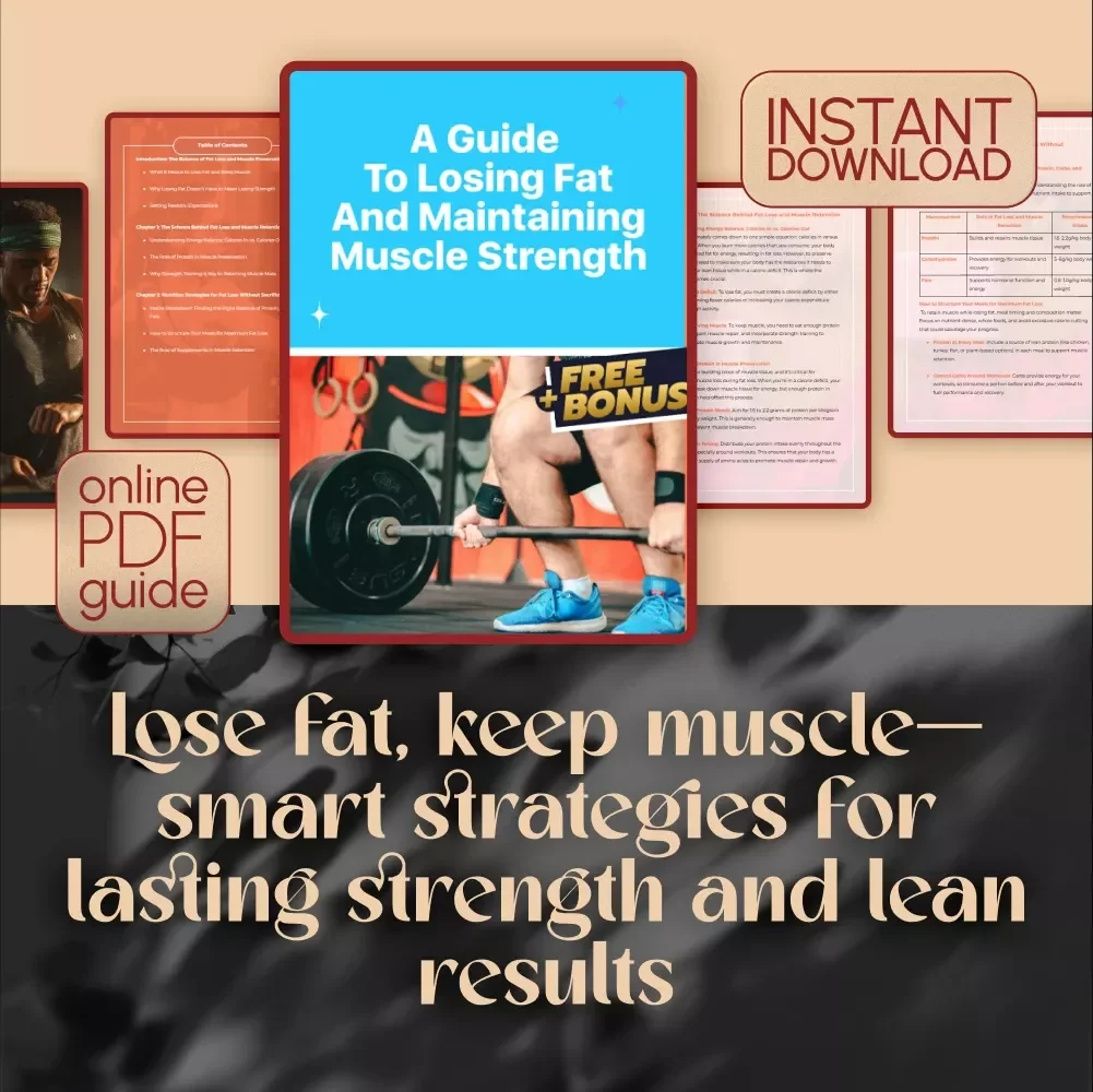 A Guide To Losing Fat And Maintaining Muscle Strength | How to Lose Weight But Keep Muscle | Fitness eBook, Digital Download, Fat Loss Guide