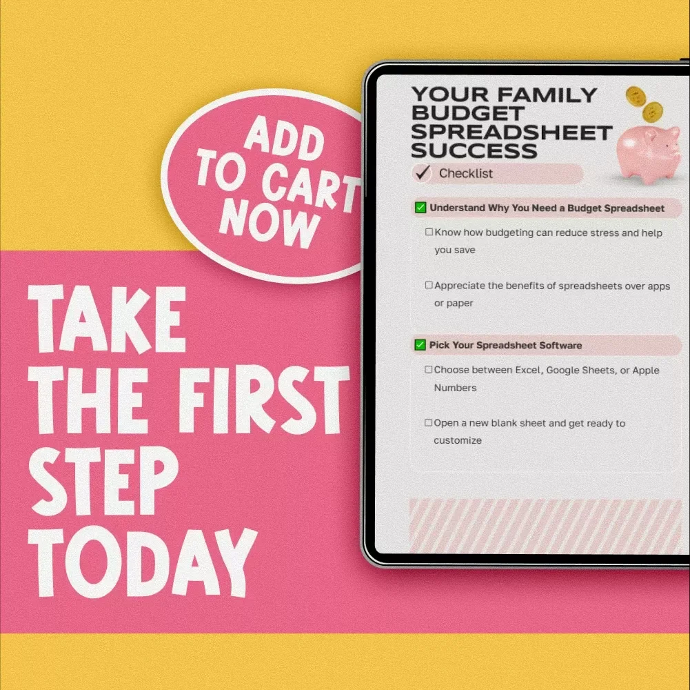 Your Family Budget Spreadsheet Success Checklist | How to Create a Family Budget Spreadsheet | Budgeting Checklist Digital Download
