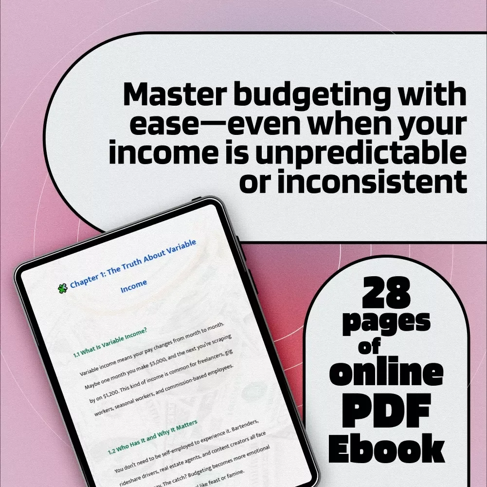 A Flexible Guide to Financial Stability with Fluctuating Pay | How to Budget When Your Income Varies | Budgeting eBook for Freelancers, Gig Workers & Entrepreneurs