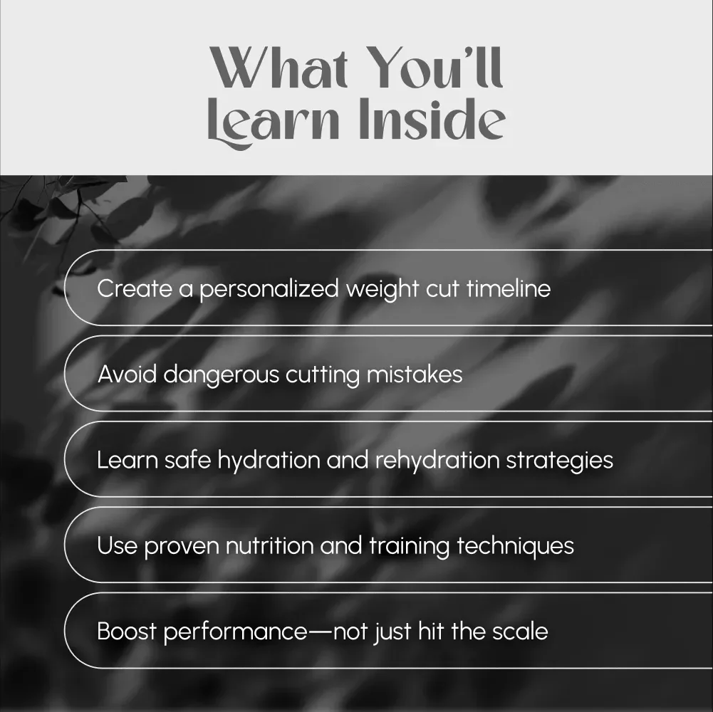 A Practical Guide to Cutting Weight Safely and Effectively – Digital Guide on How to Cut Weight for a Fight, Weight Cut Plan for Fighters, Safe Weight Cutting eBook
