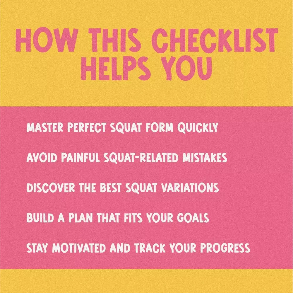 Crush Your Squat Goals with The Squat Strong Checklist | Digital Squat Workout Routine Guide, Form & Technique Printable