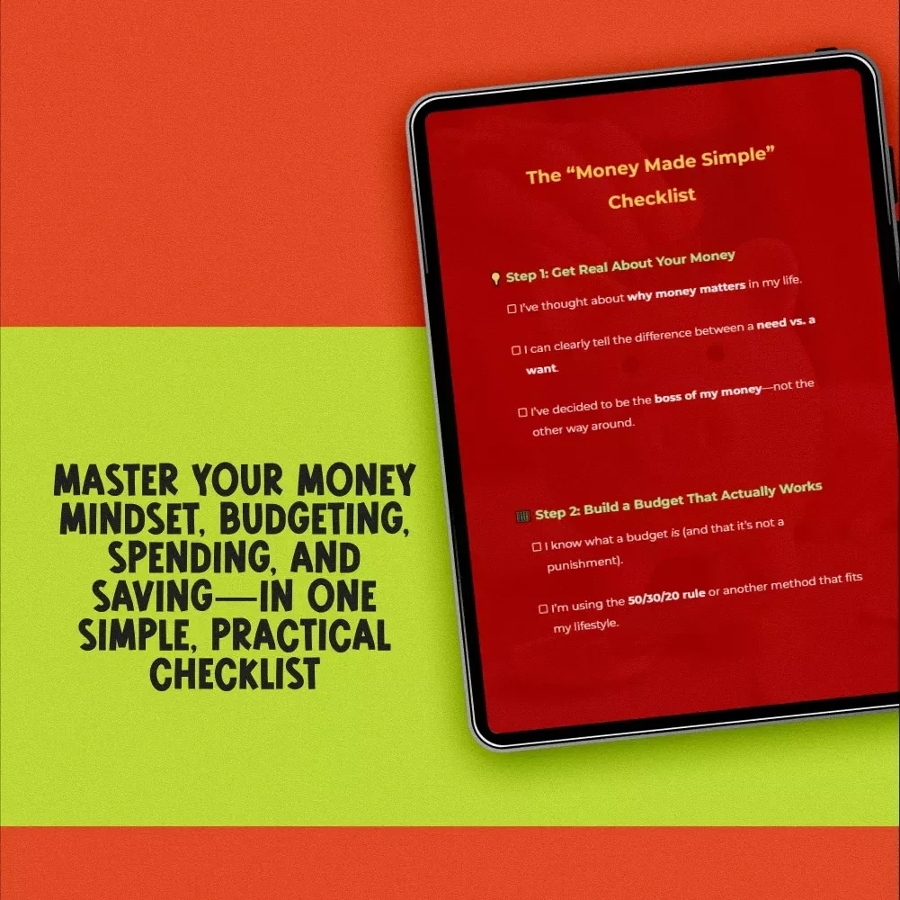 The “Money Made Simple” Checklist | Budgeting & Saving Planner | Digital Download for Planning for Spending and Saving Money