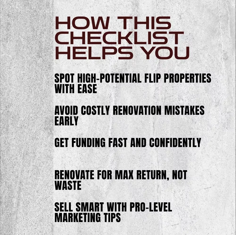 Your Fast-Track Checklist to Profitable House Flipping | How to Invest in Flipping Houses | Printable Real Estate Investment Guide