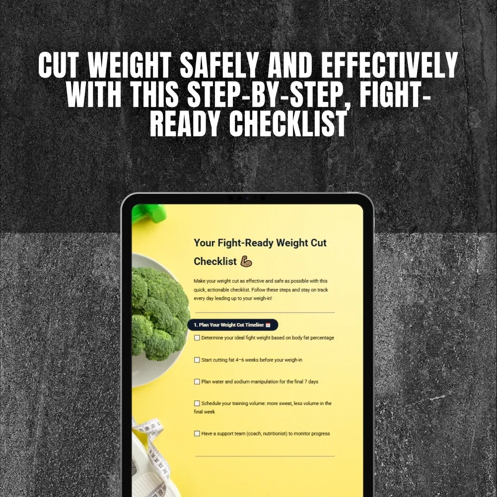 Your Fight-Ready Weight Cut Checklist | Digital Download for Fighters | How to Cut Weight for a Fight Guide