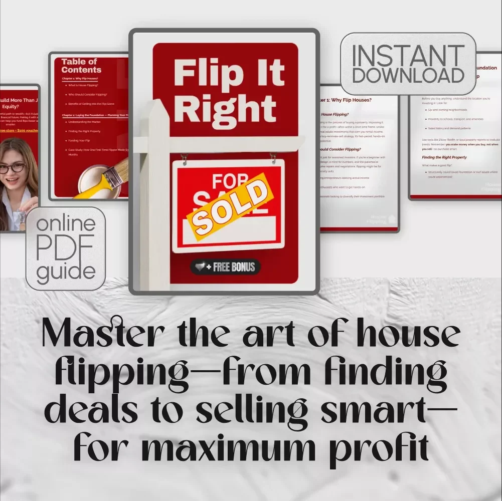 Flip It Right | How to Invest in Flipping Houses Guide for Beginners | House Flipping eBook PDF Download