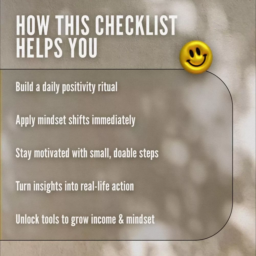Your Positive Mindset Action Checklist | Best Books for Positive Thinking | Self-Growth eBook Printable