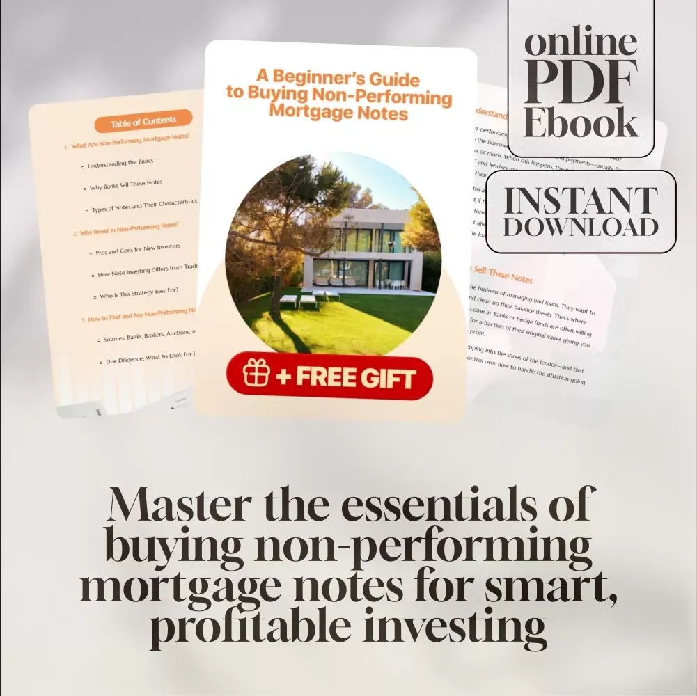 A Beginner’s Guide to Buying Non-Performing Mortgage Notes | eBook for Beginners | How to Buy Non Performing Mortgage Notes | Real Estate Note Investing PDF