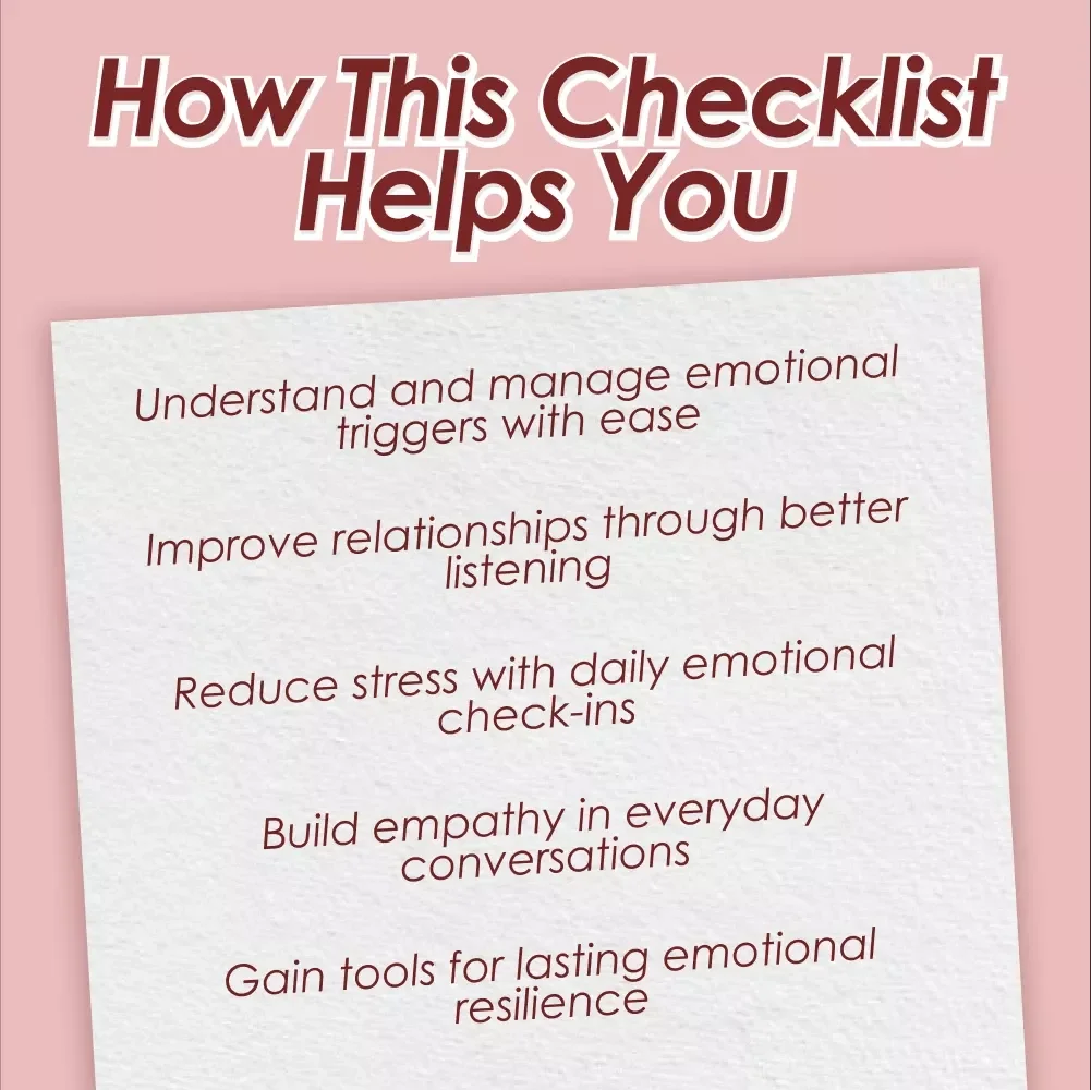 Your Emotional Intelligence Action Plan Checklist | Digital Download to Build EQ Skills, Self-Awareness & Empathy