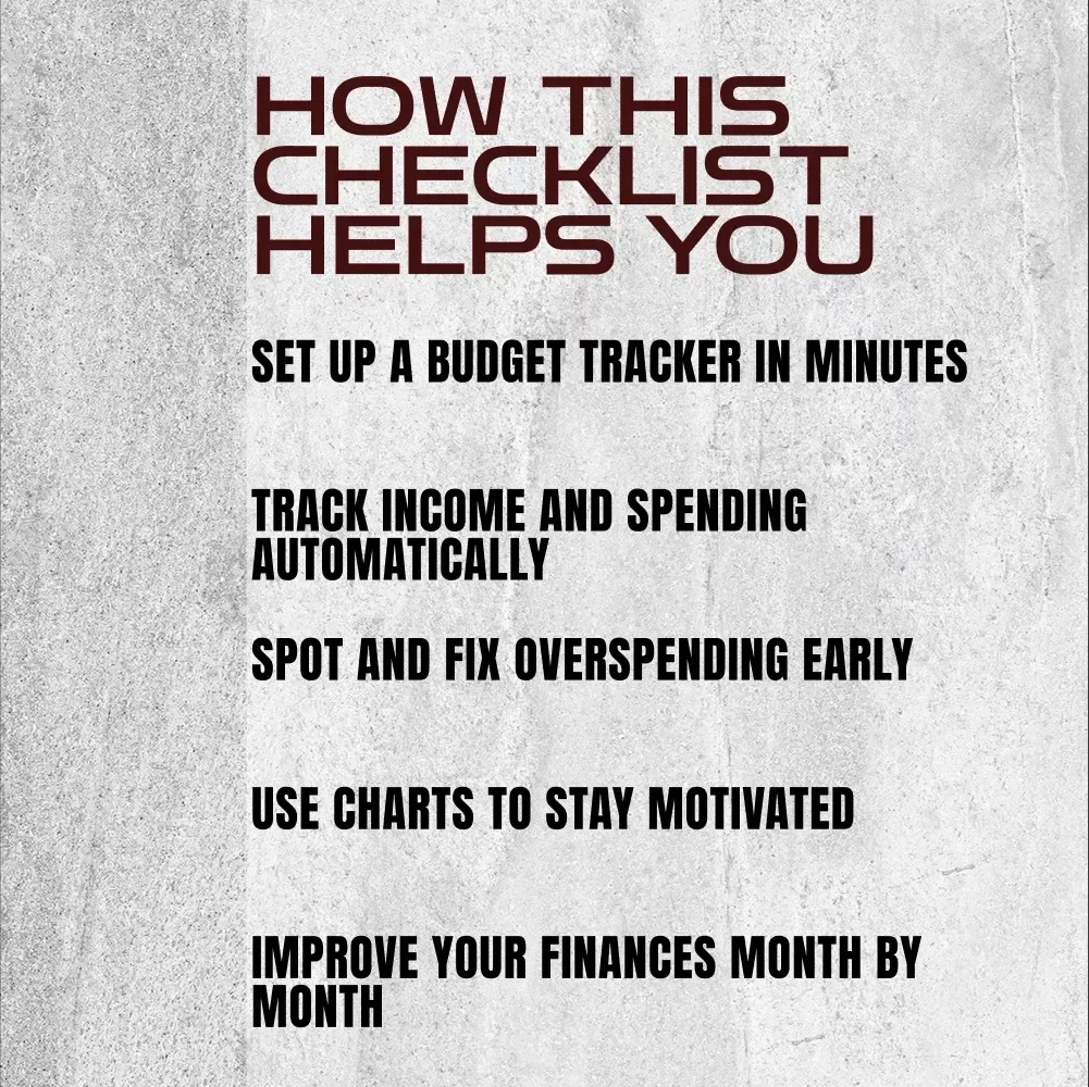 How to Create a Budget Tracker in Excel with Easy Formulas | Checklist for Beginners | Digital Download