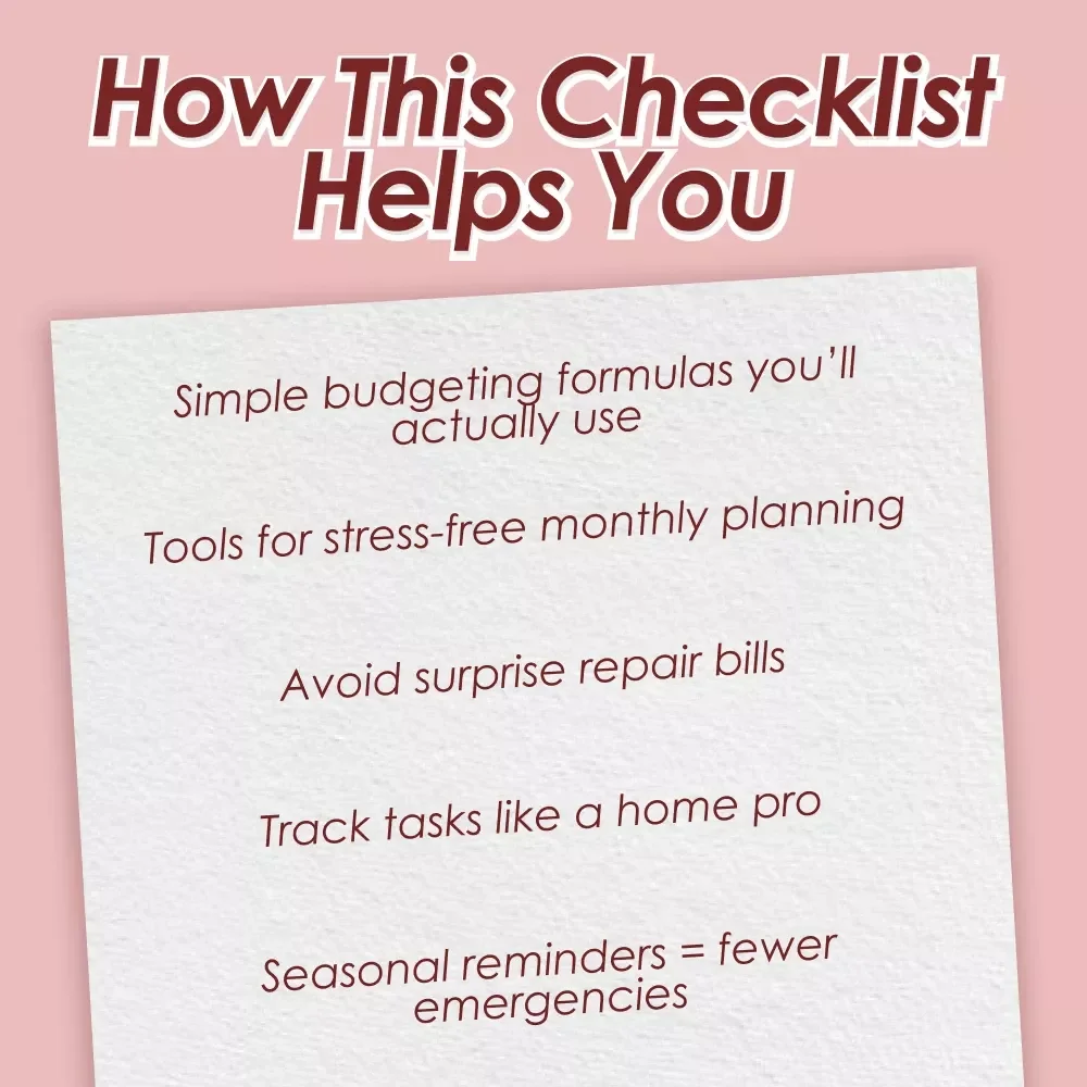 How Much to Budget for House Maintenance Checklist | Homeowner Budgeting Guide | Digital Download for Maintenance Planning