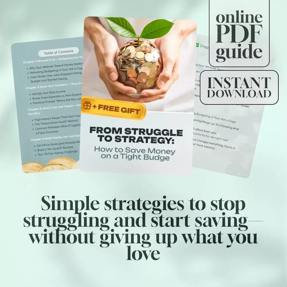 From Struggle to Strategy: How to Save Money on a Tight Budget | Budgeting Guide, Digital Download, Money-Saving eBook, Financial Planning, Track Spending Checklist