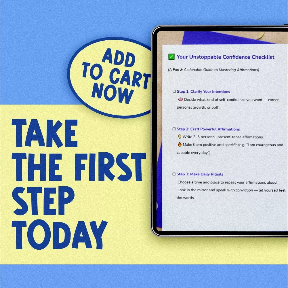 Your Unstoppable Confidence Checklist – Self Confidence Affirmation Guide Inspired by Think and Grow Rich | Digital Download PDF