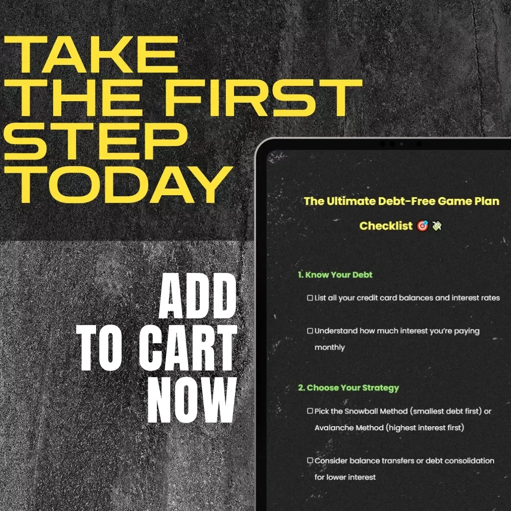 The Ultimate Debt-Free Game Plan Checklist | Pay Off Credit Card Debt | Printable Financial Planner PDF