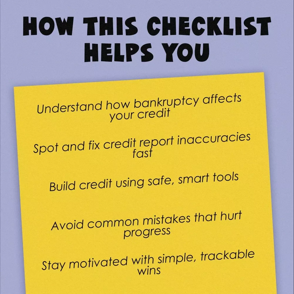 Your Ultimate Checklist for Building Credit After Bankruptcy | Digital Download | How to Build Credit After Bankruptcy Guide