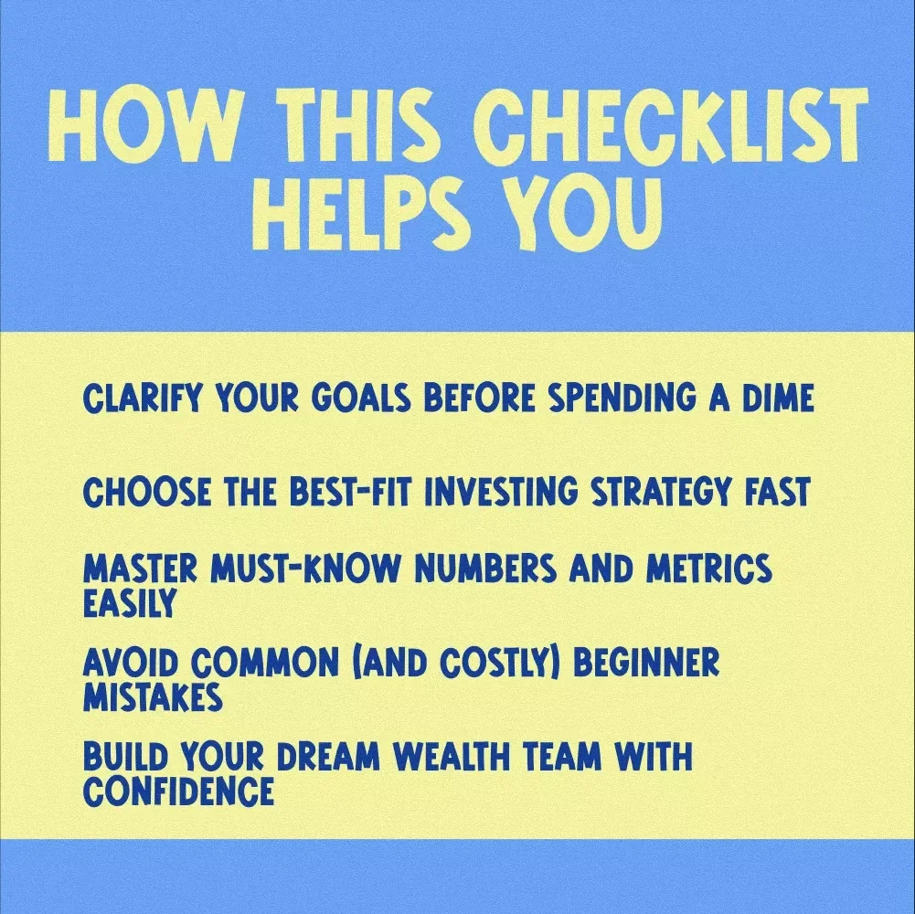 The Real Estate Wealth Kickstart Checklist | Digital Download for Beginner Investors | How Much Can You Make Investing in Real Estate?