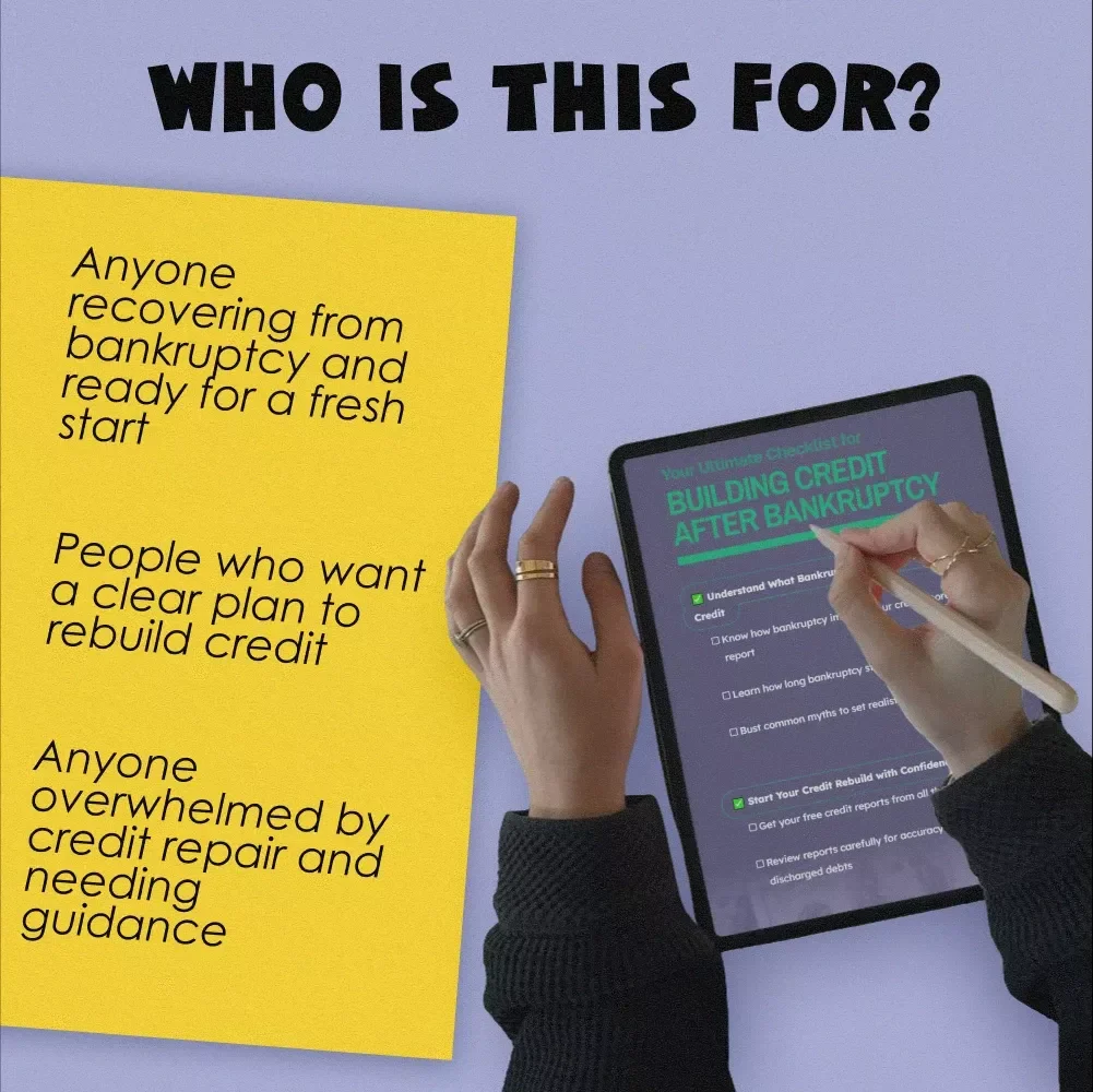 Your Ultimate Checklist for Building Credit After Bankruptcy | Digital Download | How to Build Credit After Bankruptcy Guide